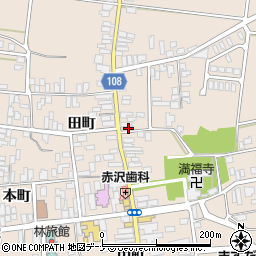 秋田県横手市増田町増田田町77周辺の地図