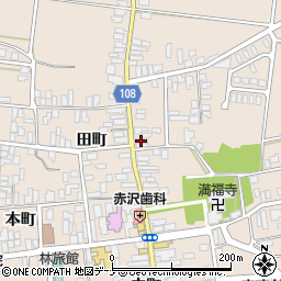 秋田県横手市増田町増田田町80周辺の地図