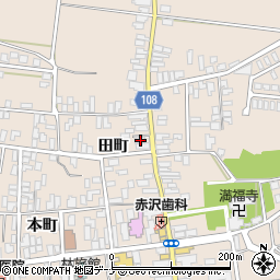 秋田県横手市増田町増田田町96周辺の地図