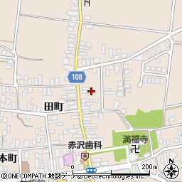 秋田県横手市増田町増田田町84周辺の地図