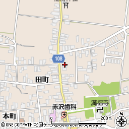 秋田県横手市増田町増田田町86周辺の地図