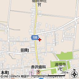秋田県横手市増田町増田田町87周辺の地図