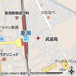 秋田県にかほ市象潟町武道島158-10周辺の地図