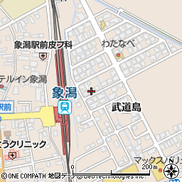 秋田県にかほ市象潟町武道島158-3周辺の地図