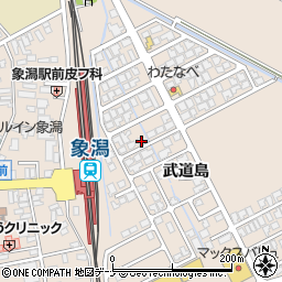 秋田県にかほ市象潟町武道島158-5周辺の地図