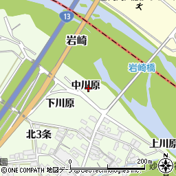 秋田県湯沢市岩崎中川原周辺の地図