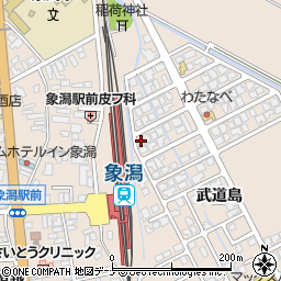 秋田県にかほ市象潟町武道島165-11周辺の地図