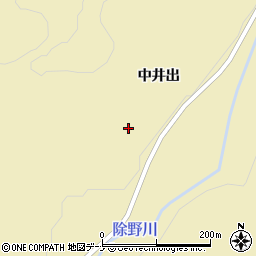 秋田県羽後町（雄勝郡）軽井沢（中井出）周辺の地図