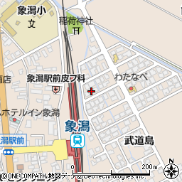 秋田県にかほ市象潟町武道島165周辺の地図
