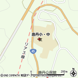 釜石市立唐丹中学校周辺の地図