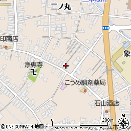 秋田県にかほ市象潟町三丁目塩越1-2周辺の地図