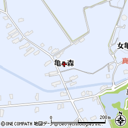 秋田県横手市増田町亀田亀ヶ森周辺の地図