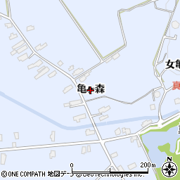 秋田県横手市増田町亀田（亀ヶ森）周辺の地図