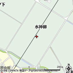 秋田県横手市十文字町仁井田水神柳周辺の地図