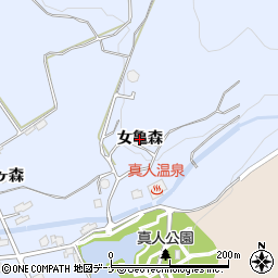 秋田県横手市増田町亀田（女亀森）周辺の地図