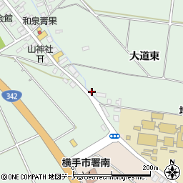 秋田県横手市十文字町仁井田大道東周辺の地図