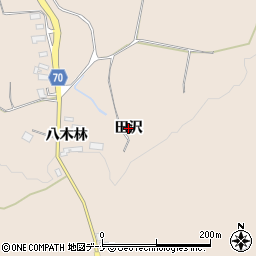 秋田県由利本荘市矢島町元町（田沢）周辺の地図