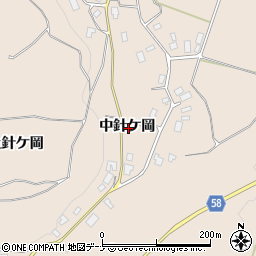 秋田県由利本荘市矢島町荒沢中針ケ岡周辺の地図