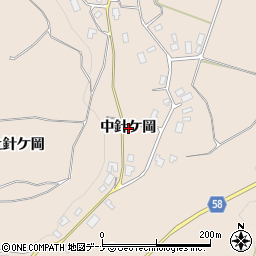 秋田県由利本荘市矢島町荒沢（中針ケ岡）周辺の地図