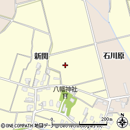 秋田県横手市十文字町佐賀会新関周辺の地図