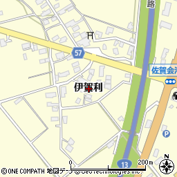 秋田県横手市十文字町佐賀会伊賀利周辺の地図