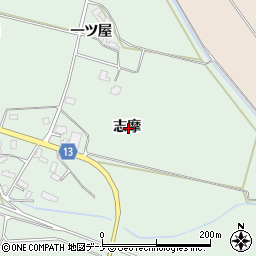 秋田県横手市十文字町植田志摩周辺の地図