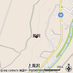 秋田県由利本荘市矢島町荒沢周辺の地図