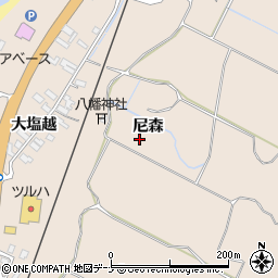 秋田県にかほ市象潟町尼森周辺の地図