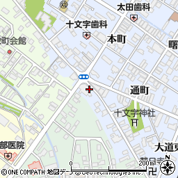 秋田県横手市十文字町十文字周辺の地図