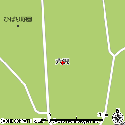 秋田県雄勝郡羽後町足田六沢周辺の地図