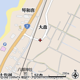 秋田県にかほ市象潟町大森周辺の地図
