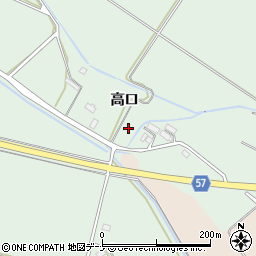 秋田県横手市十文字町植田高口周辺の地図