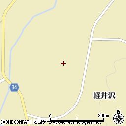 秋田県羽後町（雄勝郡）軽井沢（軽井沢）周辺の地図