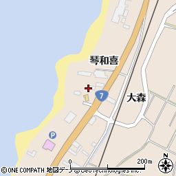 秋田県にかほ市象潟町琴和喜周辺の地図