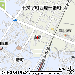 秋田県横手市十文字町腕越西原周辺の地図