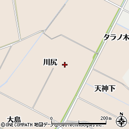 秋田県にかほ市象潟町川尻周辺の地図