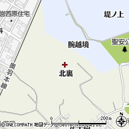 秋田県横手市十文字町腕越北裏周辺の地図