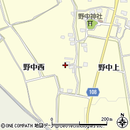 秋田県横手市平鹿町醍醐野中西周辺の地図