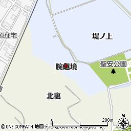 秋田県横手市十文字町梨木腕越境周辺の地図