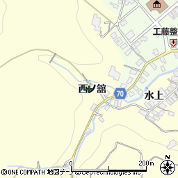 秋田県由利本荘市矢島町城内（西ノ舘）周辺の地図