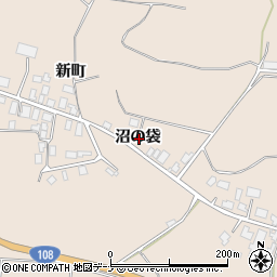 秋田県由利本荘市矢島町元町沼の袋周辺の地図