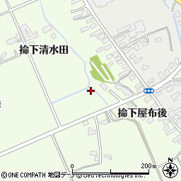 秋田県横手市十文字町上鍋倉掵下清水田周辺の地図