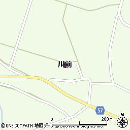 秋田県横手市十文字町睦合川前周辺の地図