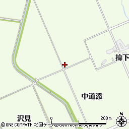 秋田県横手市十文字町上鍋倉中道添周辺の地図