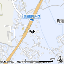 秋田県横手市十文字町西下周辺の地図