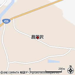 岩手県奥州市江刺岩谷堂菖蒲沢周辺の地図