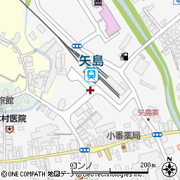 矢島駅前周辺の地図