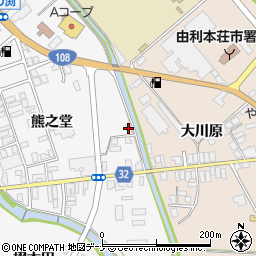 秋田県由利本荘市矢島町七日町熊之堂156周辺の地図