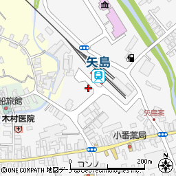 秋田県由利本荘市矢島町七日町（羽坂）周辺の地図