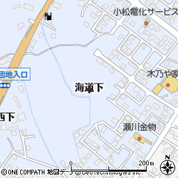 秋田県横手市十文字町梨木海道下周辺の地図
